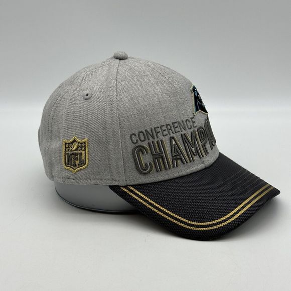 Carolina Panthers Hat Cap Mens Gray Adjustable Super Bowl 50 Conference Champs - Picture 8 of 12